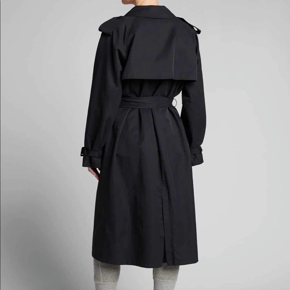 𝅺tanner Saks Fifth Avenue Black Trench Coat S8 - Picture 3 of 8